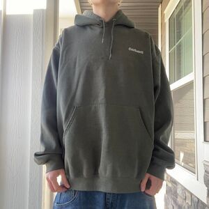 Carhartt Men's Khaki and Green Hoodie